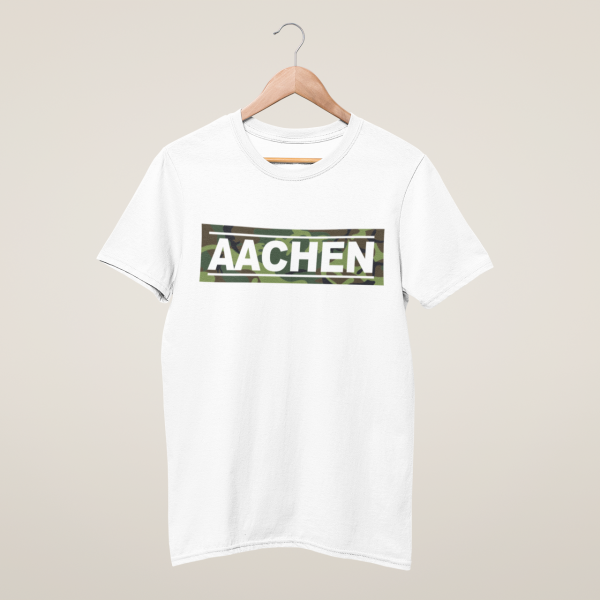 HolyHeimat Aachen Camo T-Shirt Bio-Baumwolle weiß