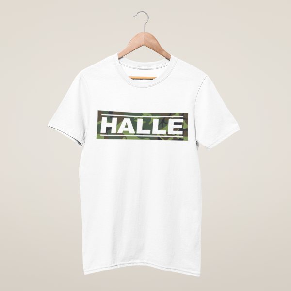HolyHeimat Halle Camo T-Shirt Bio-Baumwolle weiß