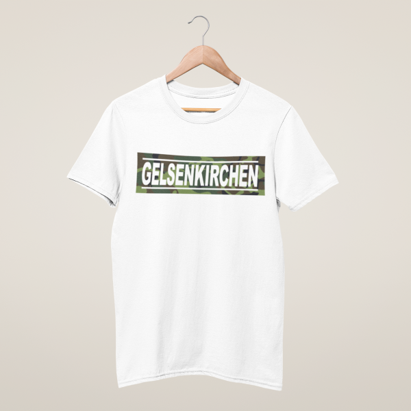 HolyHeimat Gelsenkirchen Camo T-Shirt Bio-Baumwolle weiß